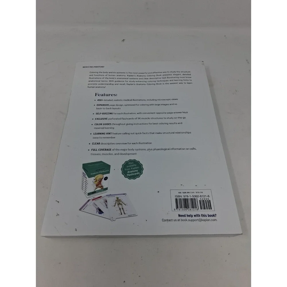 Kaplan Medical Anatomy Coloring Book- Brand New Never Used 9th Edition